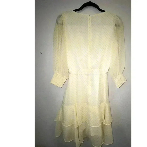 NWOT Maison Tara Womens Faux Wrap Dot Ruffle Dress Size 6 - Picture 5 of 10